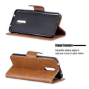 Retro Lambskin Texture Pure Color Horizontal Flip PU Leather Case with Holder & Card Slots & Wallet & Lanyard for Nokia 3.2(Brown)