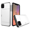 Shockproof Rugged Armor Protective Case with Card Slot for iPhone 11 Pro(White)