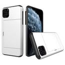 Shockproof Rugged Armor Protective Case with Card Slot for iPhone 11 Pro(White)