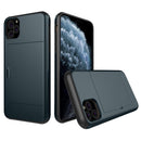 Shockproof Rugged Armor Protective Case with Card Slot for iPhone 11 Pro(Navy Blue)