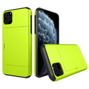 Shockproof Rugged Armor Protective Case with Card Slot for iPhone 11 Pro(Green)