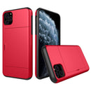 Shockproof Rugged Armor Protective Case with Card Slot for iPhone 11 Pro(Red)