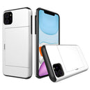 Shockproof Rugged Armor Protective Case with Card Slot for iPhone 11(White)