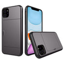 Shockproof Rugged Armor Protective Case with Card Slot for iPhone 11(Grey)