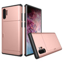 Shockproof Rugged Armor Protective Case with Card Slot for Galaxy Note 10 Pro / Note 10+(Rose Gold)