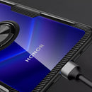 Shockproof Transparent Protective Case with 360 Degree Magnetic Rotation Holder For Huawei Honor View 20(Black)
