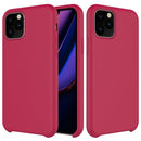 Solid Color Liquid Silicone Shockproof Case For iPhone 11 Pro(Rose Red)