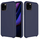 Solid Color Liquid Silicone Shockproof Case For iPhone 11 Pro(Dark Blue)