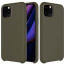 Solid Color Liquid Silicone Shockproof Case For iPhone 11 Pro(Army Green)