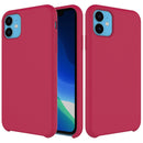 Solid Color Liquid Silicone Shockproof Case For iPhone 11(Rose Red)