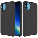 Solid Color Liquid Silicone Shockproof Case For iPhone 11(Black)