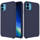 Solid Color Liquid Silicone Shockproof Case For iPhone 11(Dark Blue)