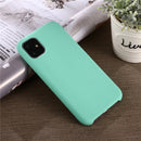 For iPhone 11 Pro Max Solid Color Liquid Silicone Shockproof Case (Blue Green)