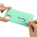 For iPhone 11 Pro Max Solid Color Liquid Silicone Shockproof Case (Blue Green)