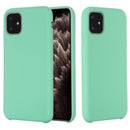For iPhone 11 Pro Max Solid Color Liquid Silicone Shockproof Case (Blue Green)