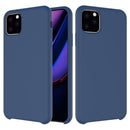 Solid Color Liquid Silicone Shockproof Case For iPhone 11 Pro Max(Navy Blue)