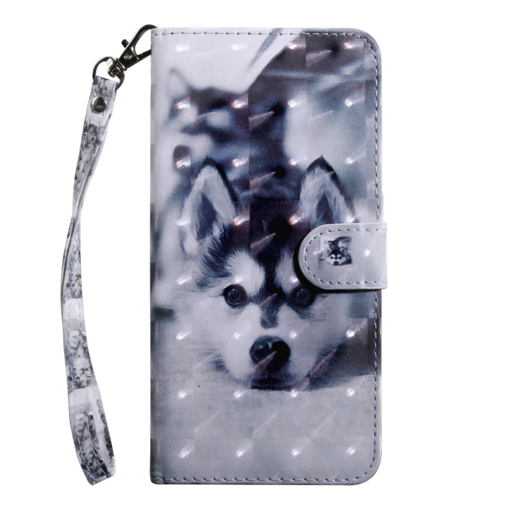 3D Painting Pattern Coloured Drawing Horizontal Flip TPU + PU Leather Case with Holder & Card Slots & Wallet for Huawei Y6 2018 (Husky)