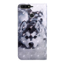 3D Painting Pattern Coloured Drawing Horizontal Flip TPU + PU Leather Case with Holder & Card Slots & Wallet for Huawei Y6 2018 (Husky)