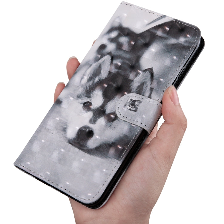 3D Painting Pattern Coloured Drawing Horizontal Flip TPU + PU Leather Case with Holder & Card Slots & Wallet for Huawei Y6 2018 (Husky)