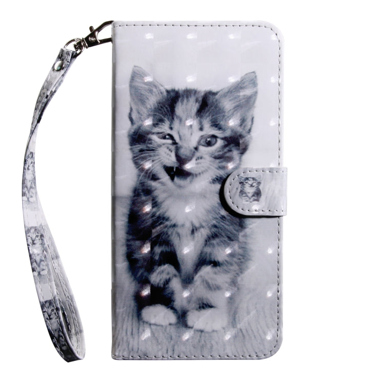 3D Painting Pattern Coloured Drawing Horizontal Flip TPU + PU Leather Case with Holder & Card Slots & Wallet for Huawei Y6 2018 (Smile Cat)