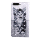 3D Painting Pattern Coloured Drawing Horizontal Flip TPU + PU Leather Case with Holder & Card Slots & Wallet for Huawei Y6 2018 (Smile Cat)