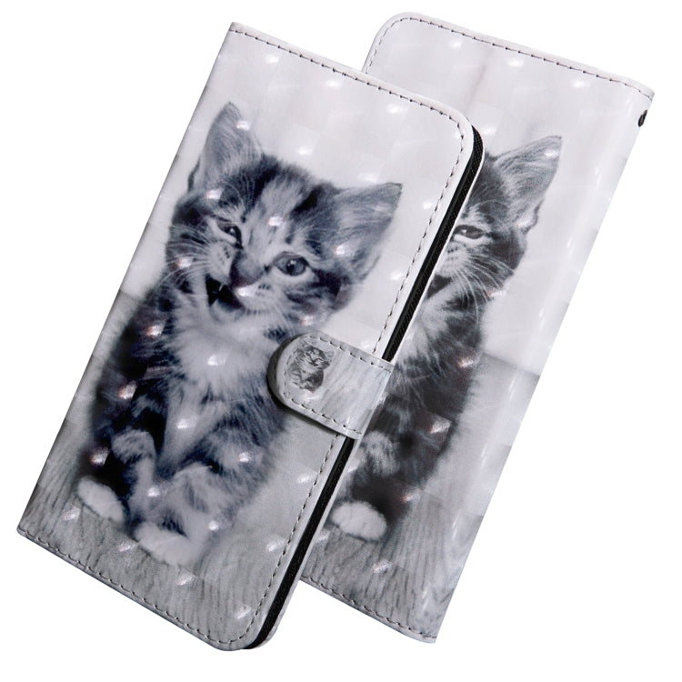 3D Painting Pattern Coloured Drawing Horizontal Flip TPU + PU Leather Case with Holder & Card Slots & Wallet for Huawei Y6 2018 (Smile Cat)