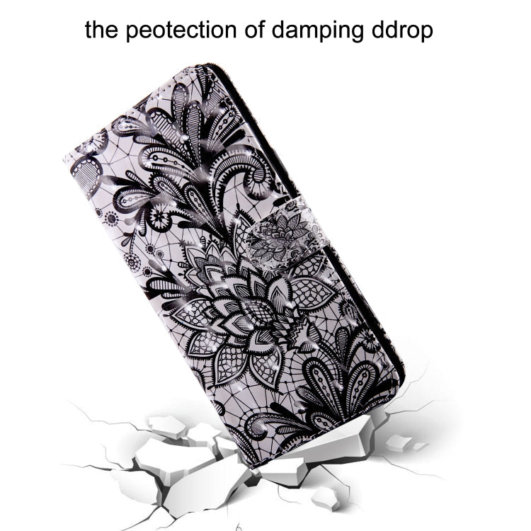 3D Painting Pattern Coloured Drawing Horizontal Flip TPU + PU Leather Case with Holder & Card Slots & Wallet for Huawei Y6 2018 (Black Lace)