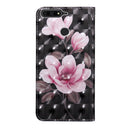 3D Painting Pattern Coloured Drawing Horizontal Flip TPU + PU Leather Case with Holder & Card Slots & Wallet for Huawei Y6 2018 (Pink Flower)