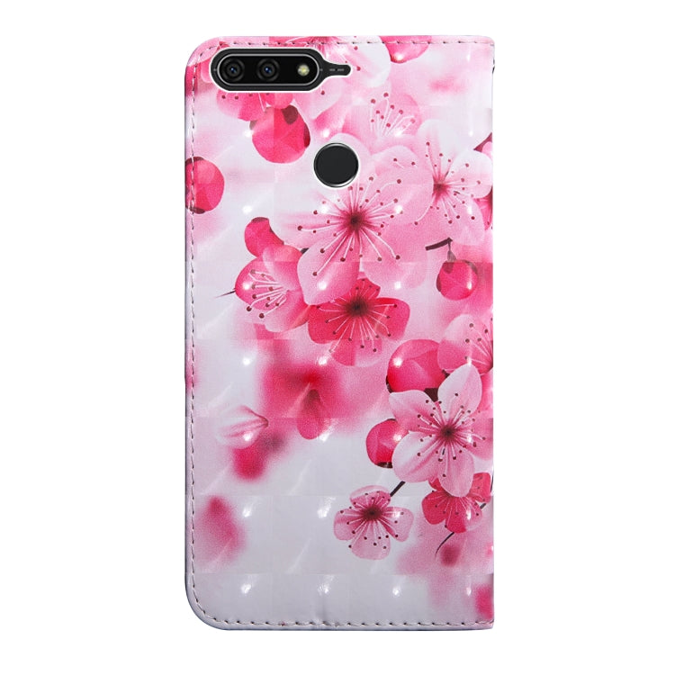3D Painting Pattern Coloured Drawing Horizontal Flip TPU + PU Leather Case with Holder & Card Slots & Wallet for Huawei Y6 2018 (Red FLower)
