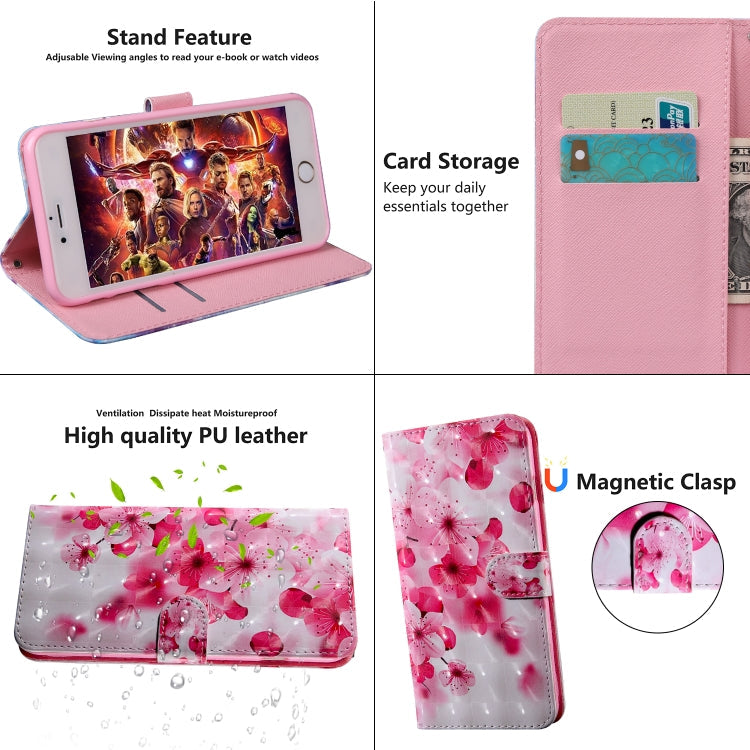 3D Painting Pattern Coloured Drawing Horizontal Flip TPU + PU Leather Case with Holder & Card Slots & Wallet for Huawei Y6 2018 (Red FLower)