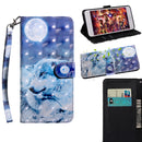3D Painting Pattern Coloured Drawing Horizontal Flip TPU + PU Leather Case with Holder & Card Slots & Wallet for Huawei Y6 2018 (Moon Wolf)