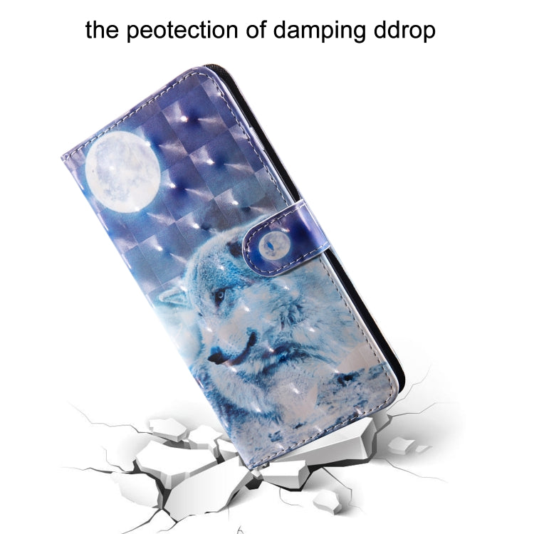 3D Painting Pattern Coloured Drawing Horizontal Flip TPU + PU Leather Case with Holder & Card Slots & Wallet for Huawei Y6 2018 (Moon Wolf)