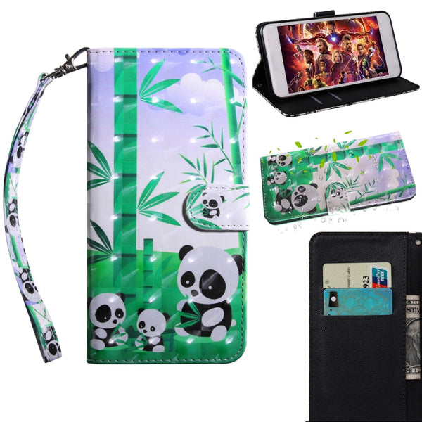3D Painting Pattern Coloured Drawing Horizontal Flip TPU + PU Leather Case with Holder & Card Slots & Wallet for Huawei Y6 2018(Bamboo Panda)