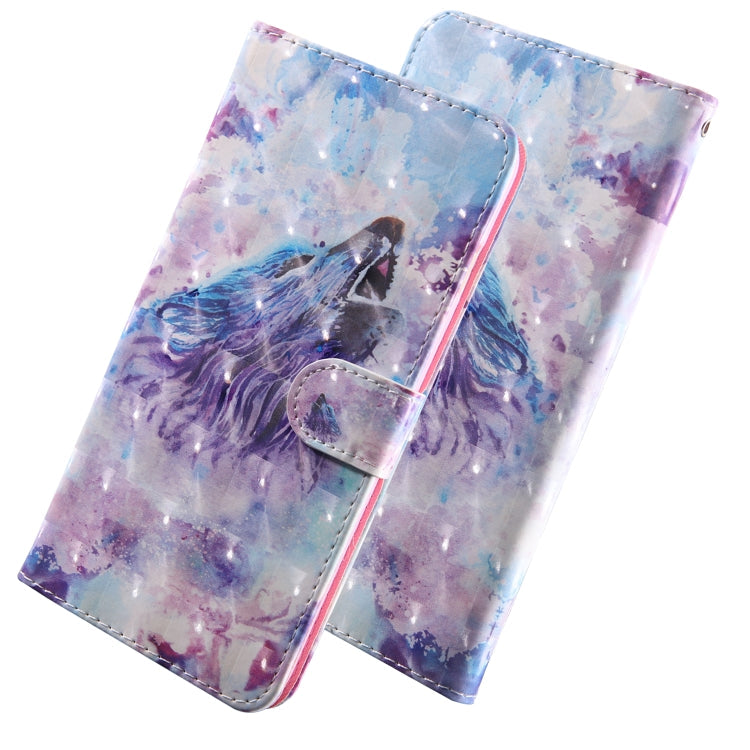 3D Painting Pattern Coloured Drawing Horizontal Flip TPU + PU Leather Case with Holder & Card Slots & Wallet for Huawei Y6 2018 (Roaring Wolf)