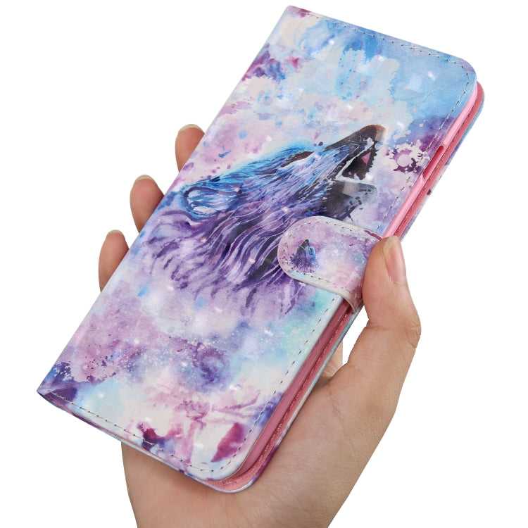3D Painting Pattern Coloured Drawing Horizontal Flip TPU + PU Leather Case with Holder & Card Slots & Wallet for Huawei Y6 2018 (Roaring Wolf)