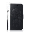 Wind Chime Owl Embossing Pattern Horizontal Flip Leather Case with Holder & Card Slots & Wallet For Nokia 7.1(Black)