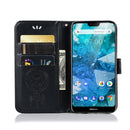 Wind Chime Owl Embossing Pattern Horizontal Flip Leather Case with Holder & Card Slots & Wallet For Nokia 7.1(Black)