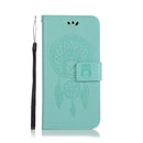 Wind Chime Owl Embossing Pattern Horizontal Flip Leather Case with Holder & Card Slots & Wallet For Nokia 7.1(Green)
