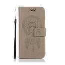 Wind Chime Owl Embossing Pattern Horizontal Flip Leather Case with Holder & Card Slots & Wallet For Nokia 7.1(Grey)