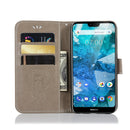 Wind Chime Owl Embossing Pattern Horizontal Flip Leather Case with Holder & Card Slots & Wallet For Nokia 7.1(Grey)