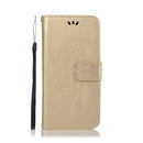Wind Chime Owl Embossing Pattern Horizontal Flip Leather Case with Holder & Card Slots & Wallet For Nokia 7.1(Gold)