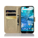 Wind Chime Owl Embossing Pattern Horizontal Flip Leather Case with Holder & Card Slots & Wallet For Nokia 7.1(Gold)