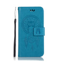 Wind Chime Owl Embossing Pattern Horizontal Flip Leather Case with Holder & Card Slots & Wallet For Nokia 7.1(Blue)