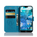 Wind Chime Owl Embossing Pattern Horizontal Flip Leather Case with Holder & Card Slots & Wallet For Nokia 7.1(Blue)