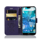 Wind Chime Owl Embossing Pattern Horizontal Flip Leather Case with Holder & Card Slots & Wallet For Nokia 7.1(Purple)