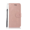 Wind Chime Owl Embossing Pattern Horizontal Flip Leather Case with Holder & Card Slots & Wallet For Nokia 7.1(Rose Gold)