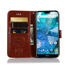 Wind Chime Owl Embossing Pattern Horizontal Flip Leather Case with Holder & Card Slots & Wallet For Nokia 7.1(Brown)