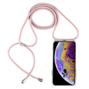 Four-Corner Anti-Fall Trasparent TPU Mobile Phone Case With Lanyard for iPhone X / XS(Rose Gold)