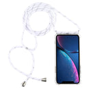 Four-Corner Anti-Fall Transparent TPU Mobile Phone Case With Lanyard for iPhone XR(White)
