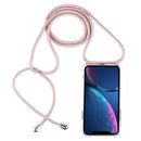 Four-Corner Anti-Fall Transparent TPU Mobile Phone Case With Lanyard for iPhone XR(Rose Gold)